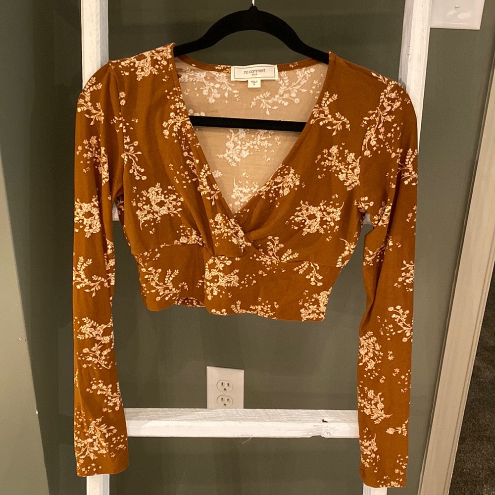 No comment brand cropped blouse. Size small